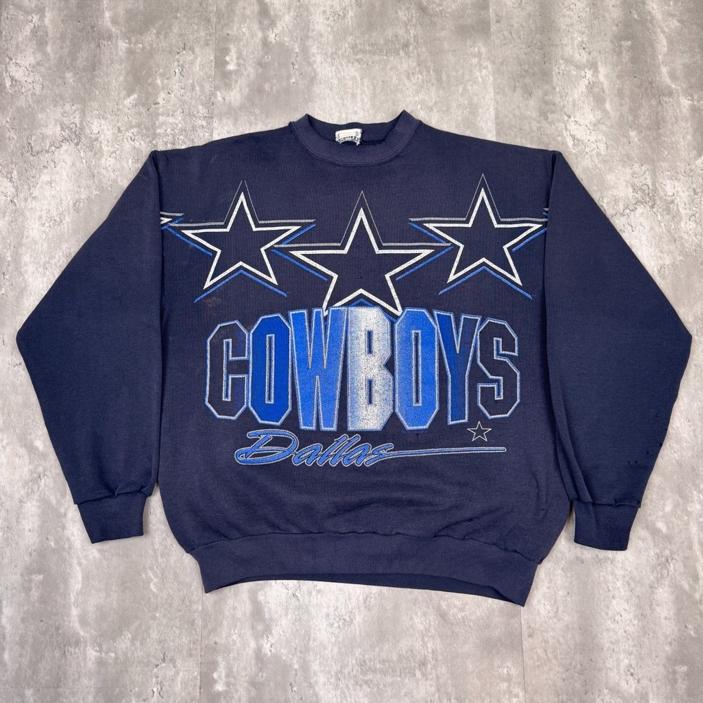 Vintage Dallas Cowboys Sweatshirt Mens Large Blue NFL Football Cliff Engle 90s